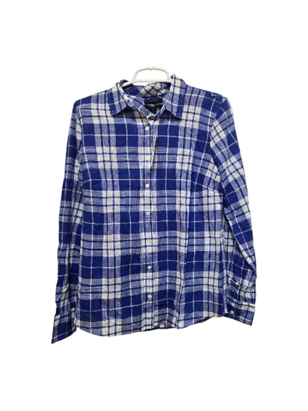 J Crew Perfect Shirt Blue Plaid Size 8 NWT Cotton Button Front